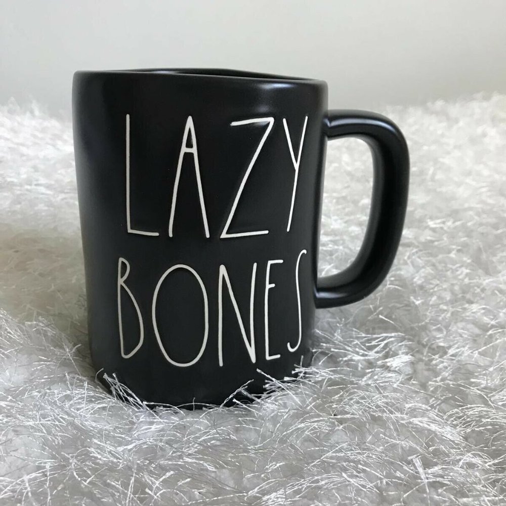 Black "Lazy Bones" Ceramic Coffee Mug